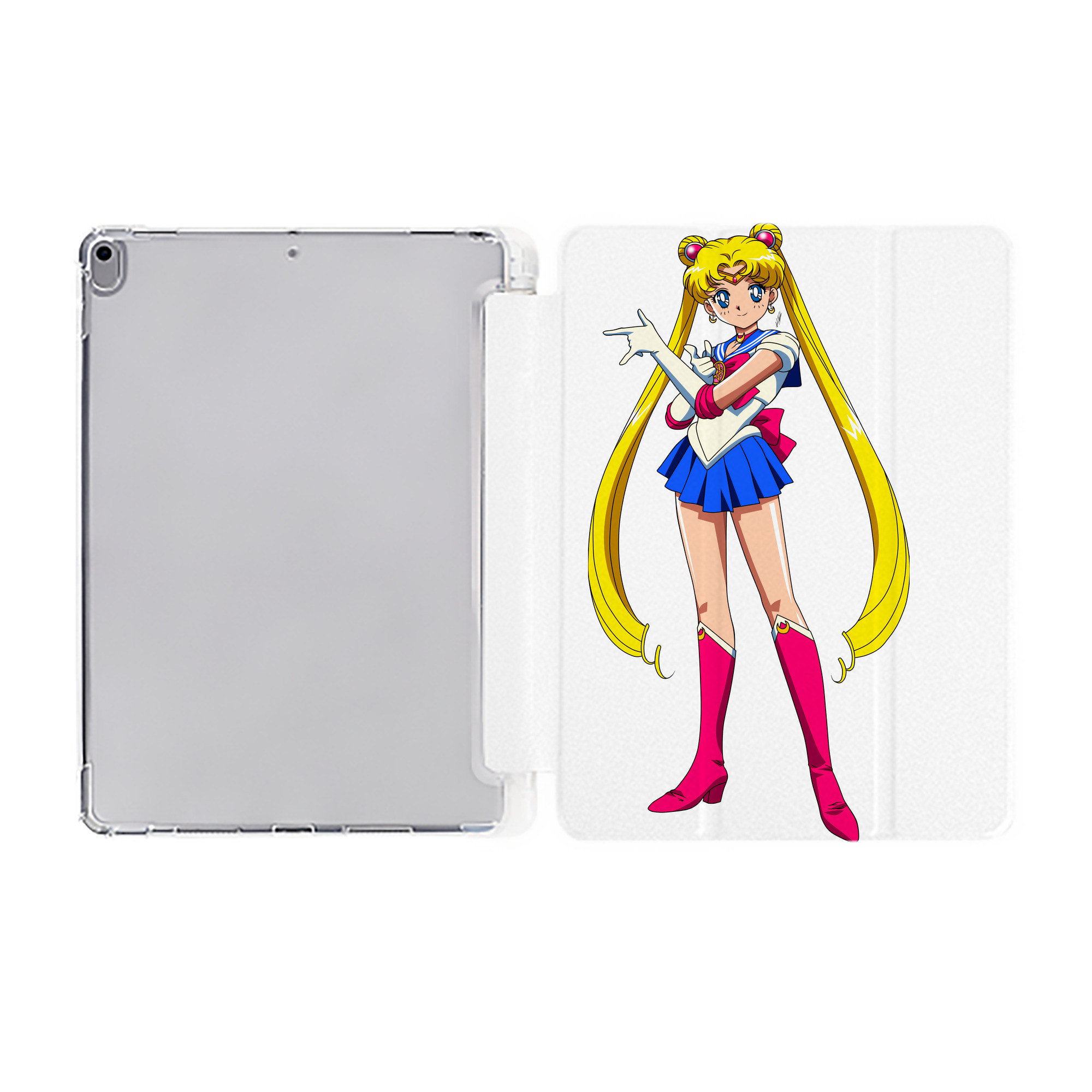 （画像用） 美少女戦士セーラームーン 月野 うさぎ つきの うさぎ Sailor Moon Tsukino Usagi IPad ケース ペン収納付き 三つ折りスタンド PUレザー×シリコン 対応機種9.5/10.5/10.9インチ